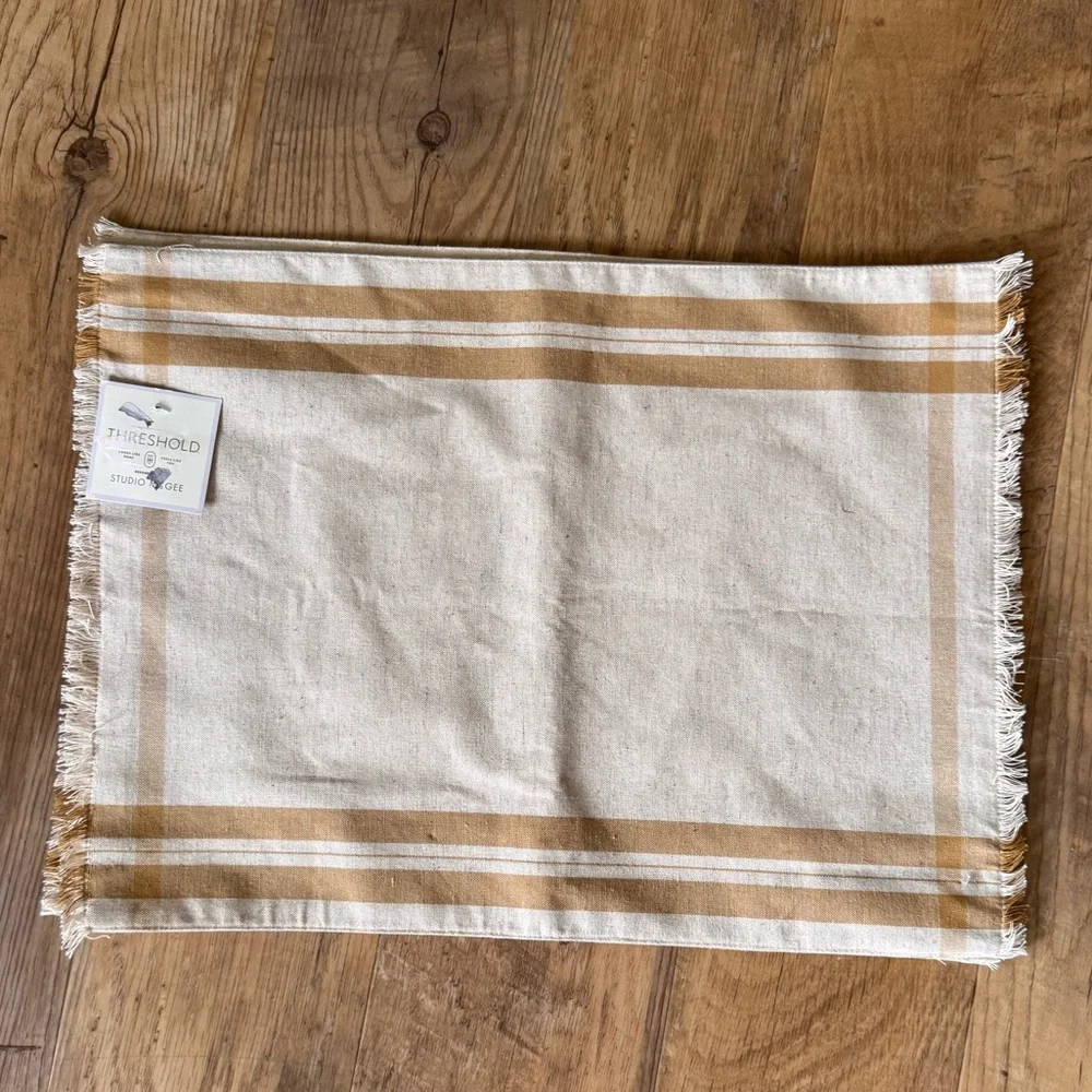 Threshold Studio McGee 2pk Basket Tan Plaid Placemats